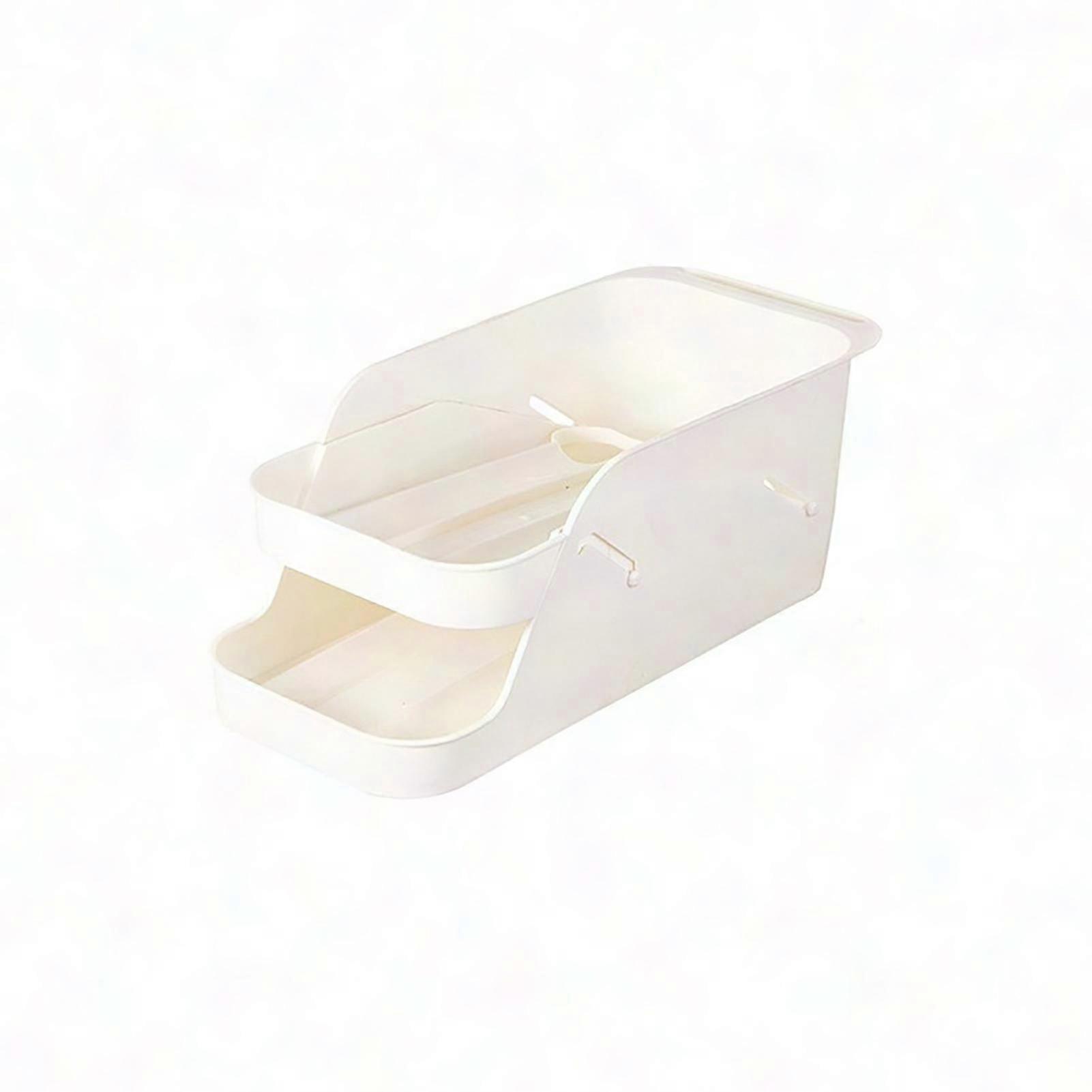 Double Layer Automatic Rolling Egg Storage Box with Removable Tray - Large Capacity Kitchen Organizer