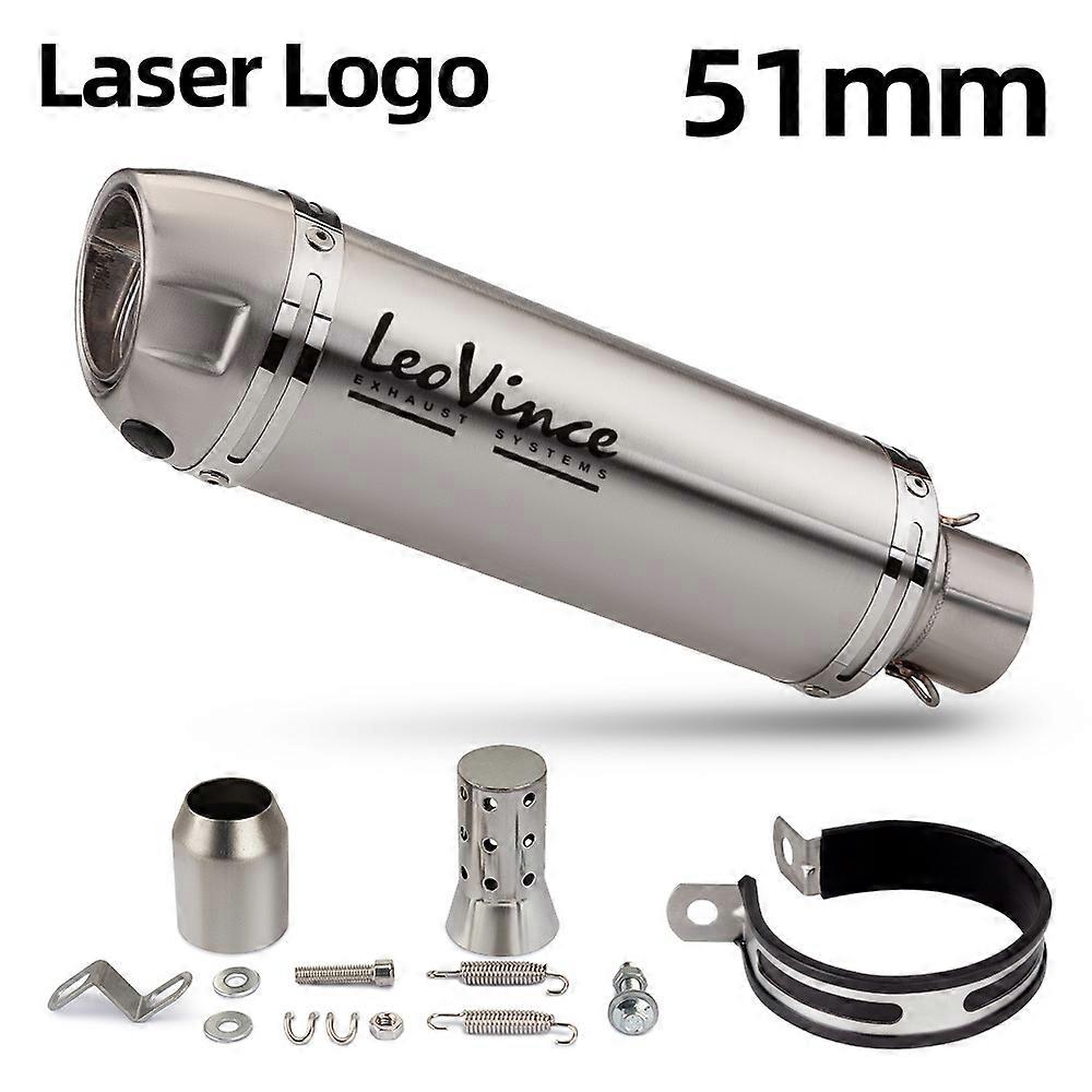 LeoVince Universal Motorcycle Exhaust Muffler 51mm Interface with DB Killer for Z1000 GSR600 FZ6N R1 CBR600RR NMAX~01287