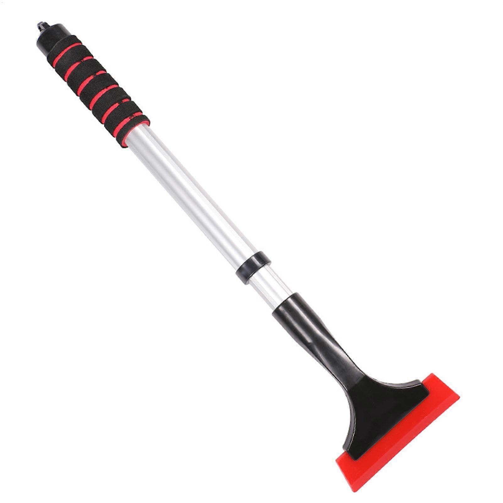 Shovel, snow shovel with retractable handle, snow shovel with retractable thickened sponge handle for defroster car, red