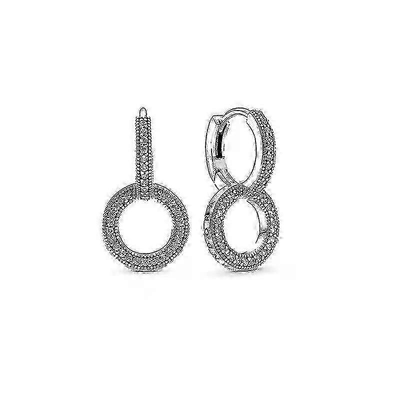 Double Hoop Earrings Pandora Pure Silver 925 without Box.