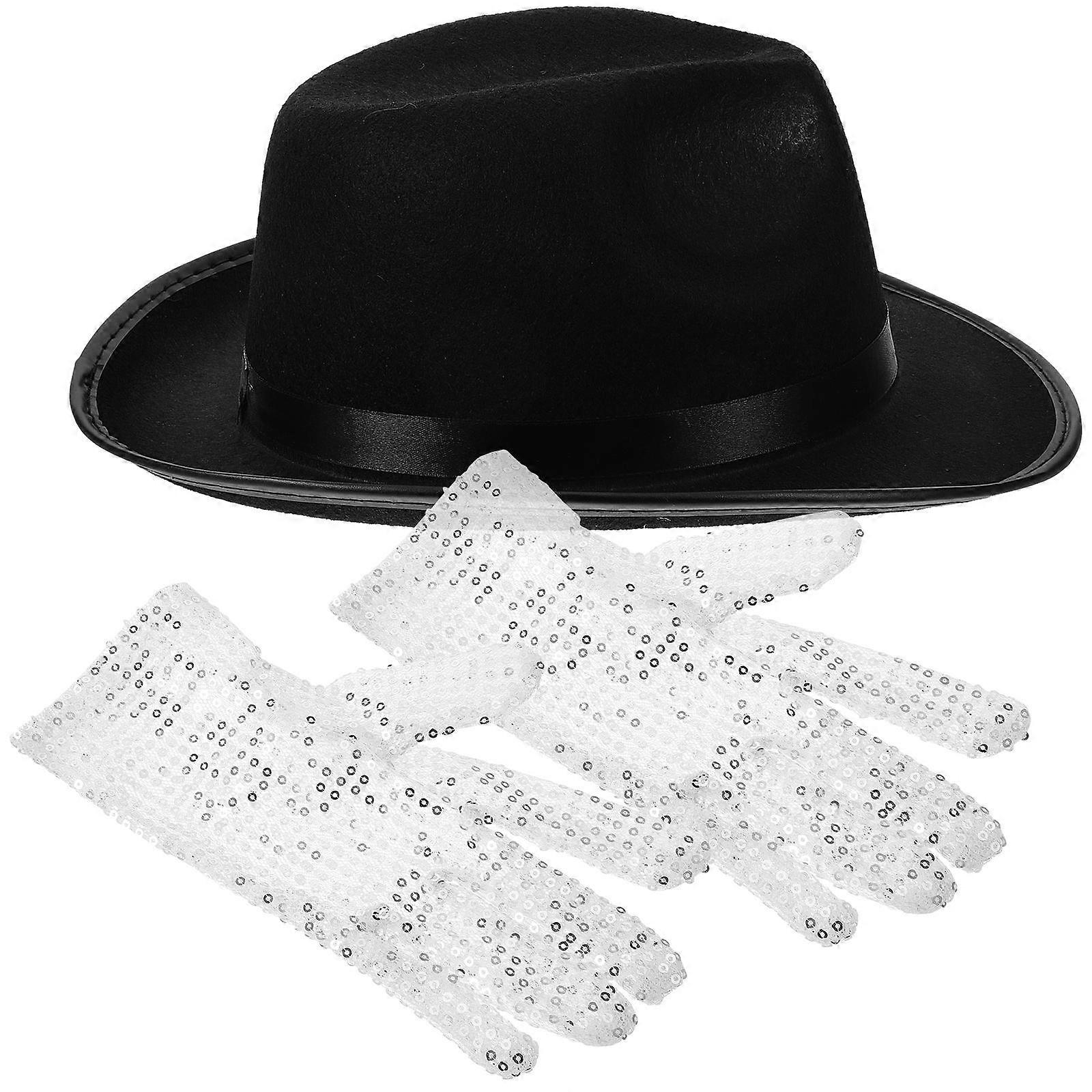 Sparkly Sequin Gloves and Costume Top Hat Set for Women – Glamorous Cosplay Accessory for Standout Performances and Themed Events