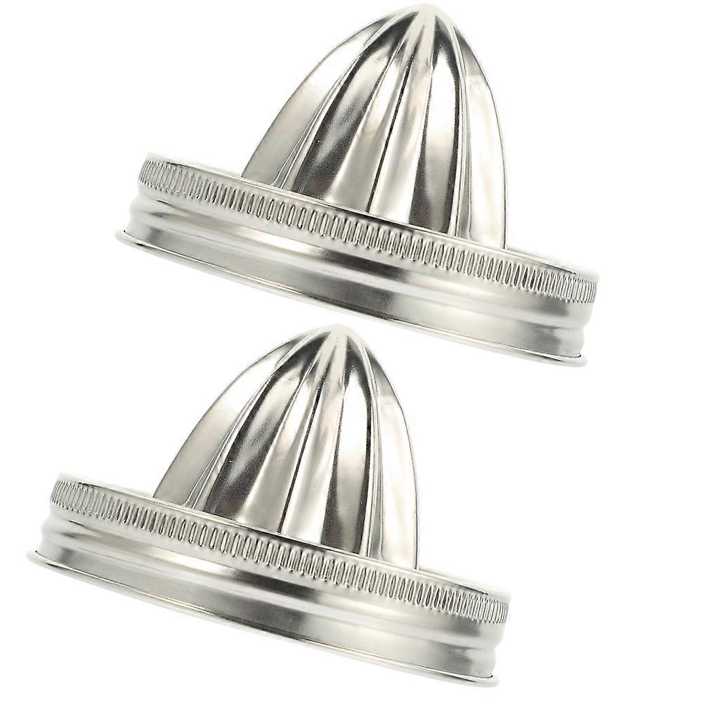 Compact Orange Juicer Manual Juicing Juice Preparation Fruit Cups Silver 9x9x6.5cm Juice Extraction 2Pcs