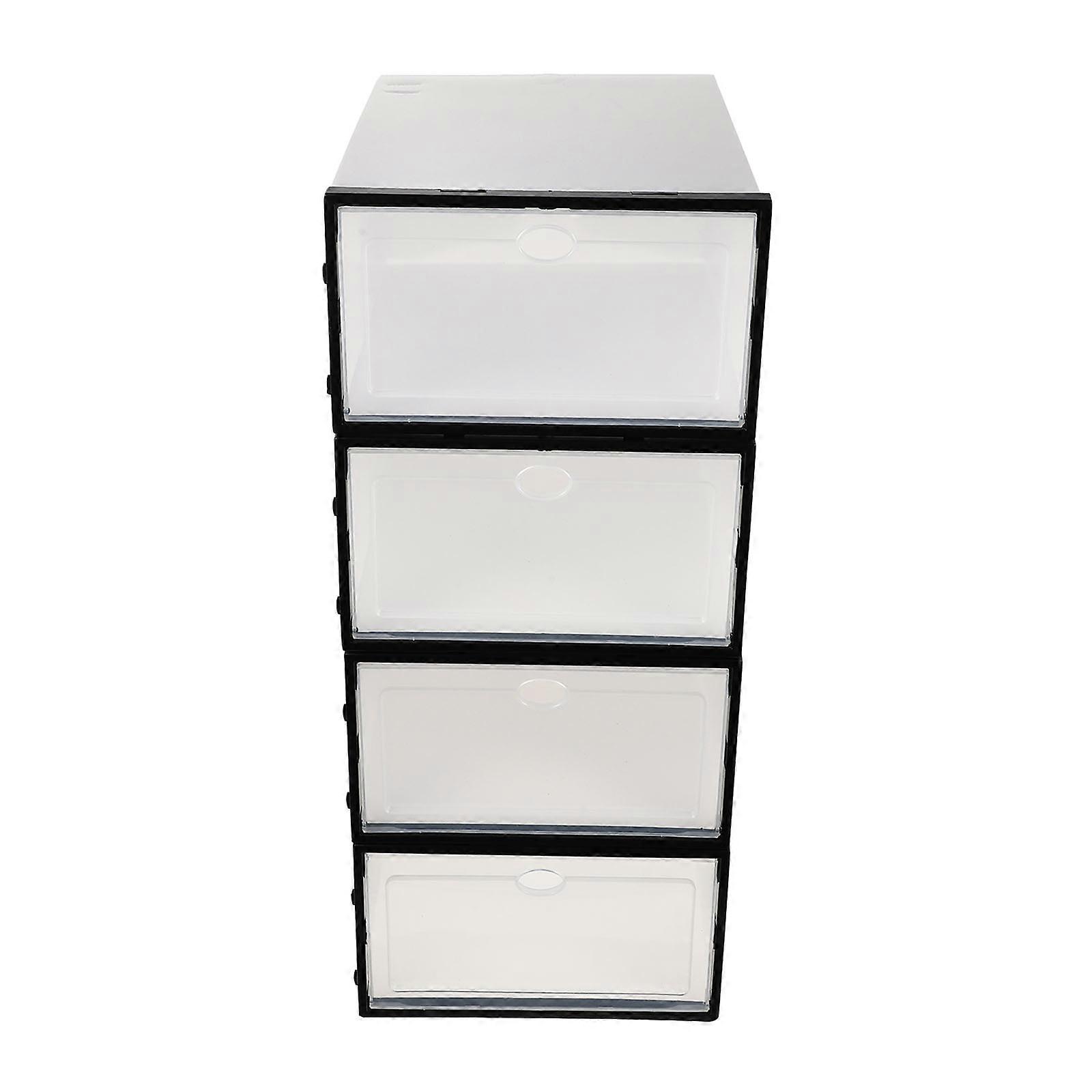 4pcs Thickened Home Shoe Box Storage Organizer with Transparent Lid and Space Saving Design for Shoes, Sneakers, and Trainers