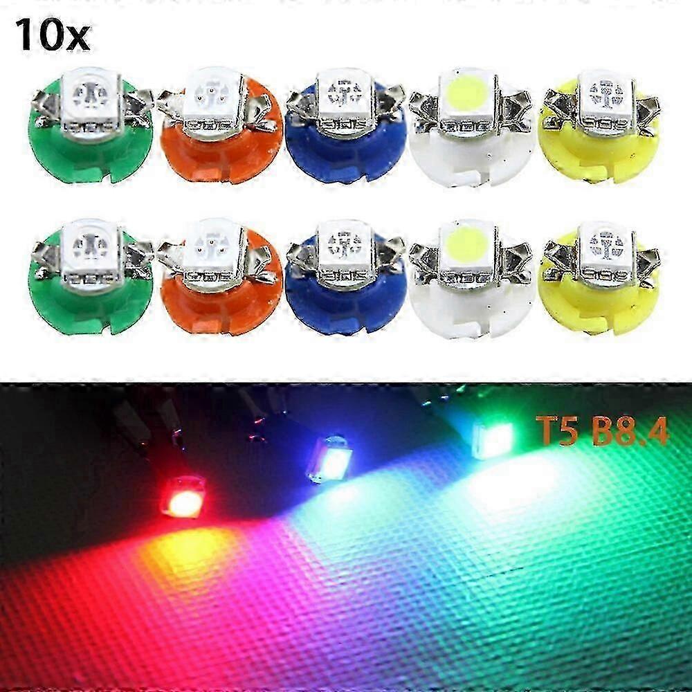 Suitable for 10pcs T5 B84D 5050 1 SMD LED Blue Side Dashboard Gauge Light for Auto Instrument Panel
