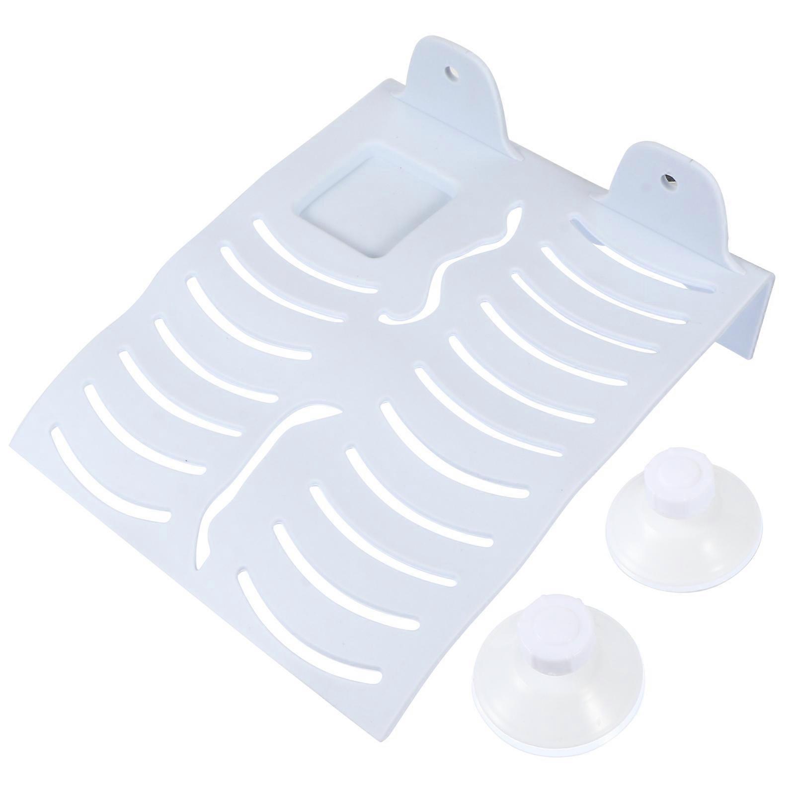 Turtle Basking Platform with Floating Dock Ramp and Feeding Dish for Aquatic Pets White PP Material