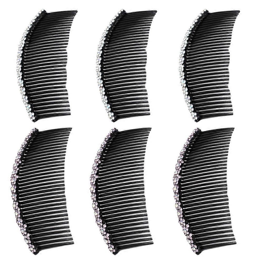 6pcs Elegant Bridal Hair Combs with Rhinestone Design for Weddings, Dances, and Special Occasions