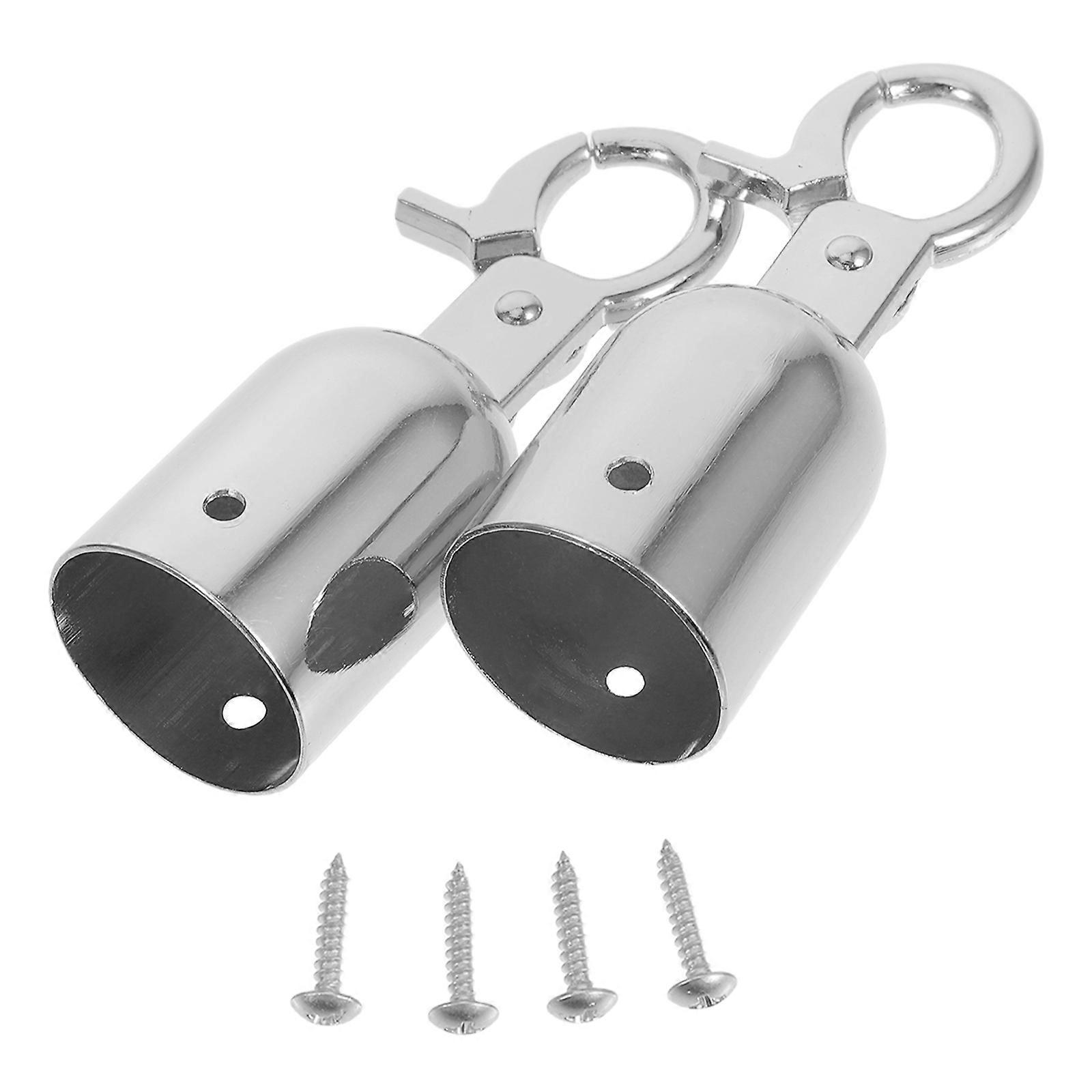 Handrail Cord Ends Zinc Alloy Barrier Rope Attachments Queue Control Crowd Management Stopper Caps Easy Install Rope End Hangers