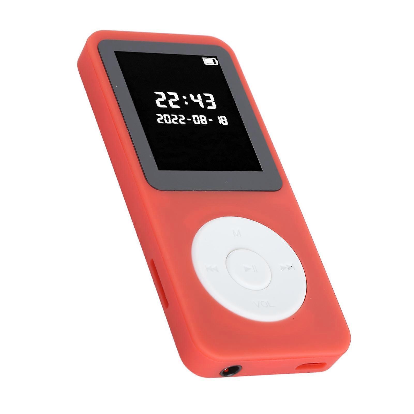 Bluetooth 5.0 MP3 Player 1.77in LCD Red with 8GB Memory Card