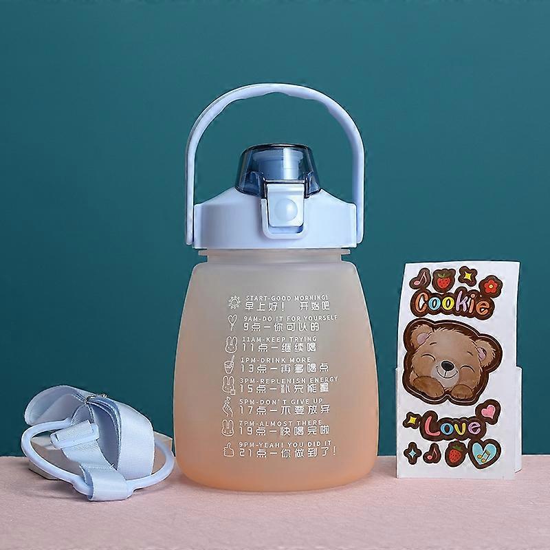 1.1L Portable Large Belly Water Cup High Temperature & Drop Resistant Straw Cup