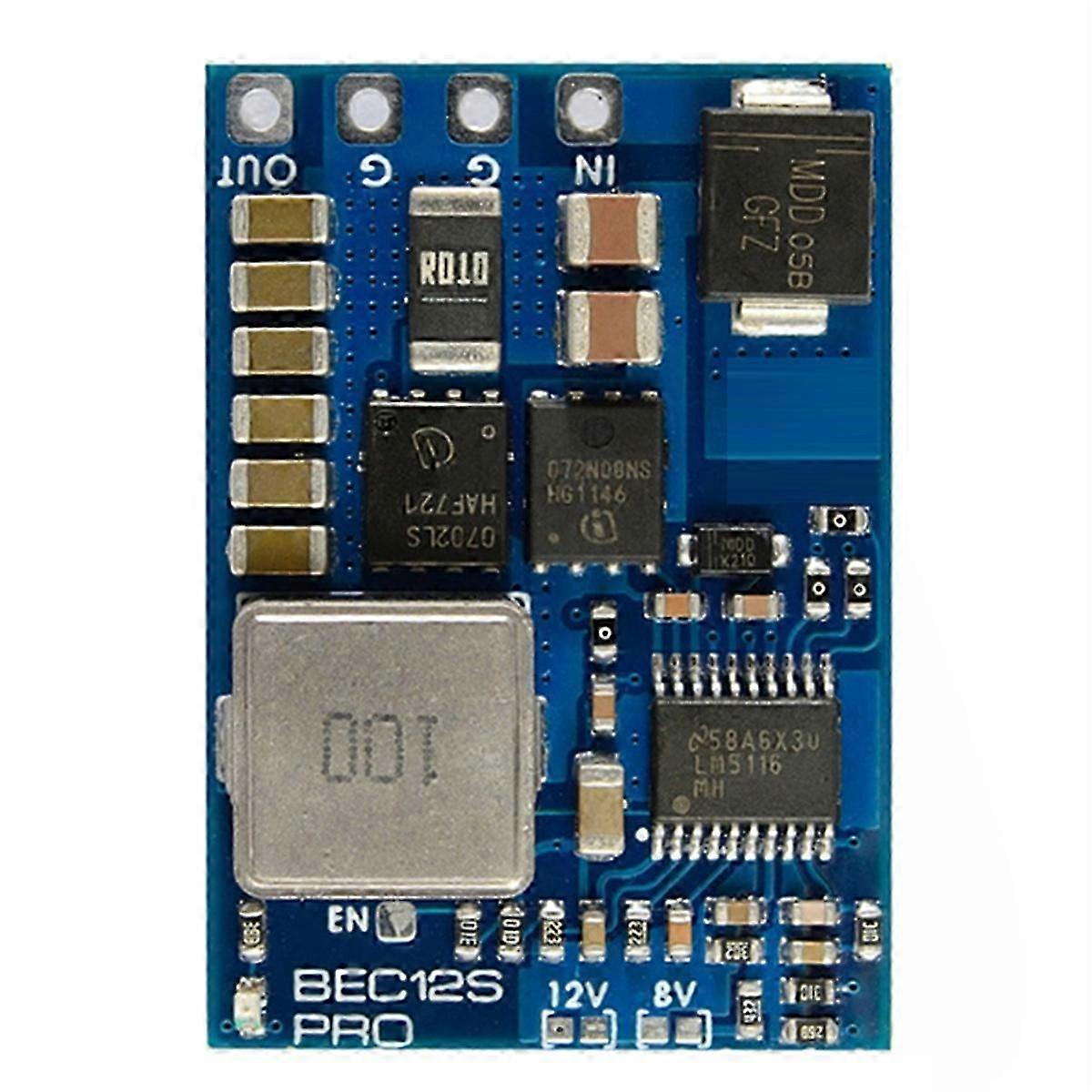 For BEC12S-PRO Module 9-55V to 5V/8V/12V-5A Overcurrent Protection Self-Recovery for RC Airplane FPV