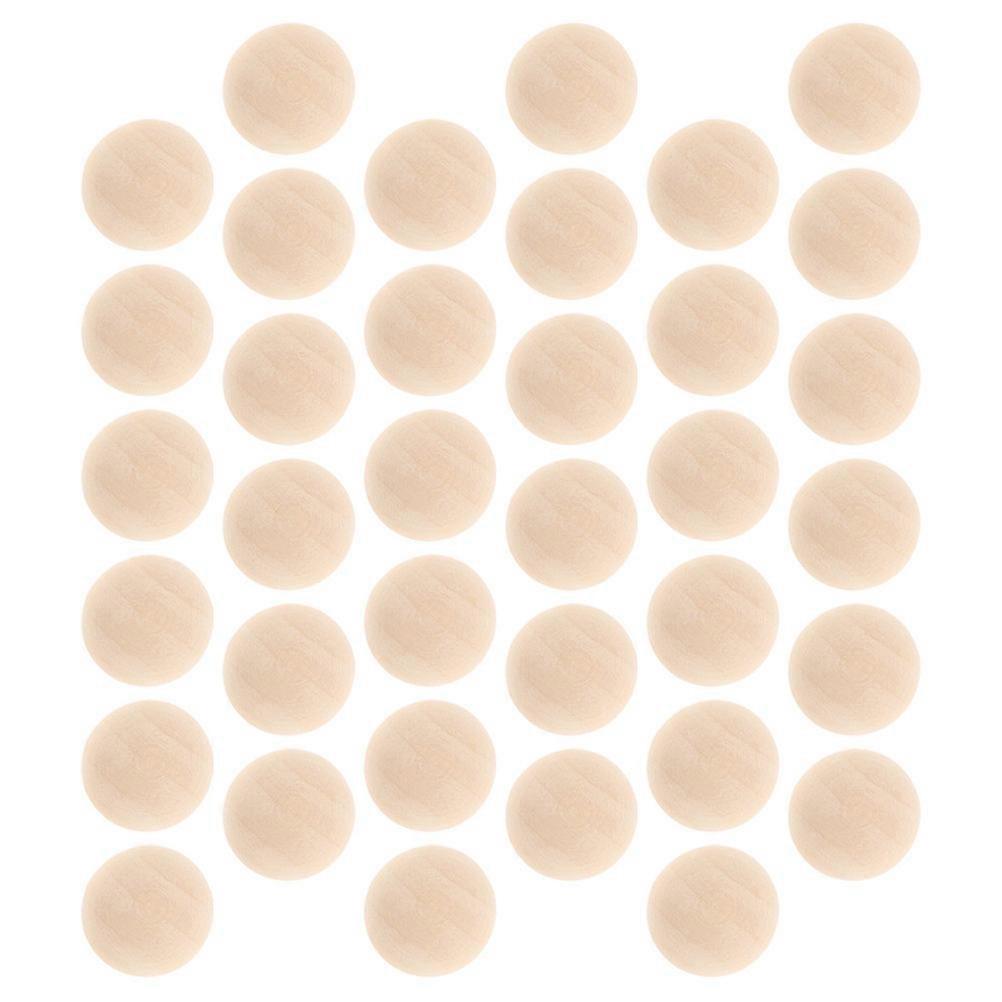 Small Craft Beads Hemispherical Paintable Wood For Crafting Home Decor Smooth Surface 100Pcs