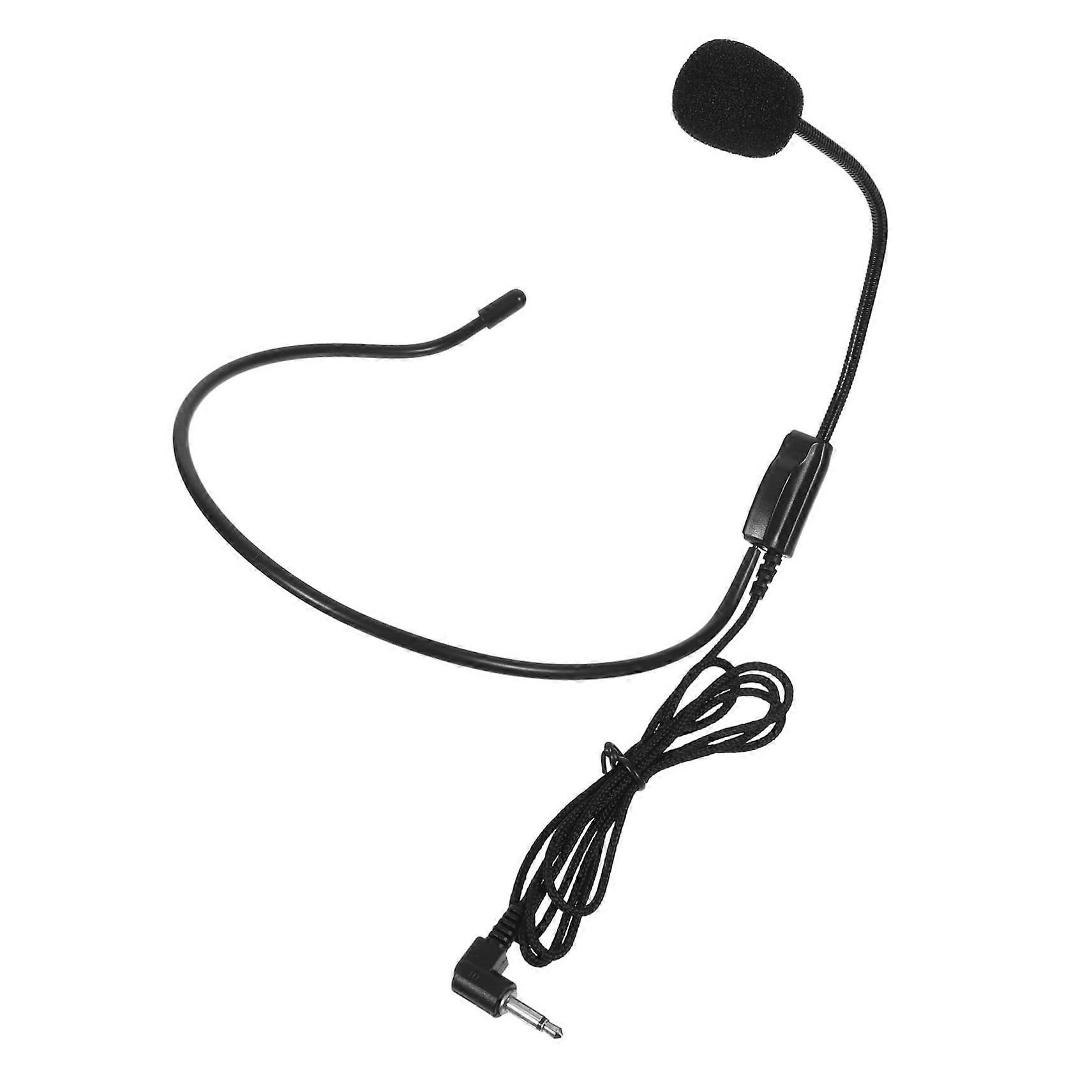 Set of 4 Wired Headset Microphones for DJ and Conference Use, Small Black Plastic Microphones with Headphones