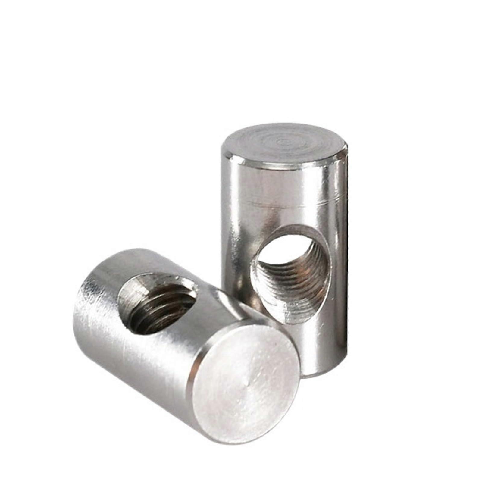 Laufmuttern M4 M5 M6 304 Stainless Steel Cylindrical Embedded Nuts for Wood Furniture Accessories (M6x30, 2Pcs)