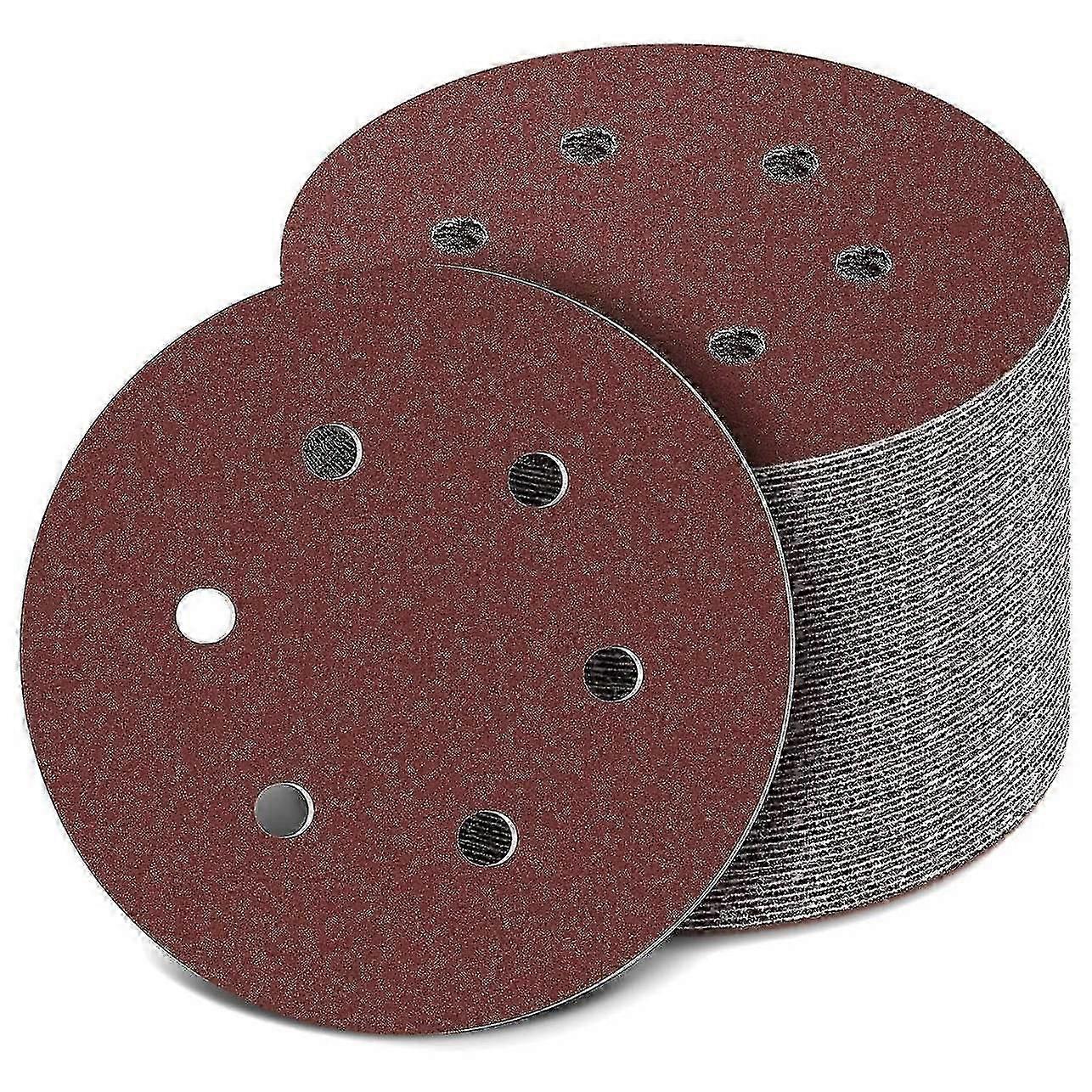 150mm Sanding Disc, 6 Inch Hook and Loop Sanding Pads, 100 Pcs Sandpaper Set Assorted Grits for Ran
