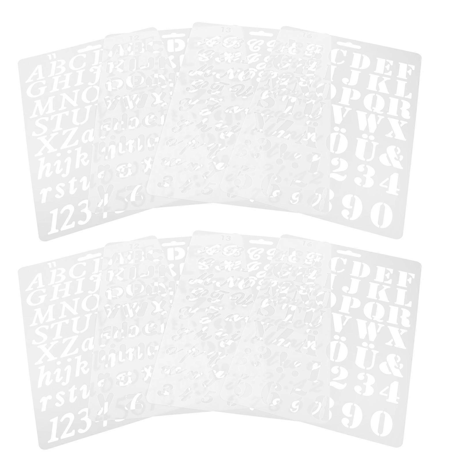 Alphabet Stencils for Crafts and Mural Made of PET White Color 8pcs Large Size