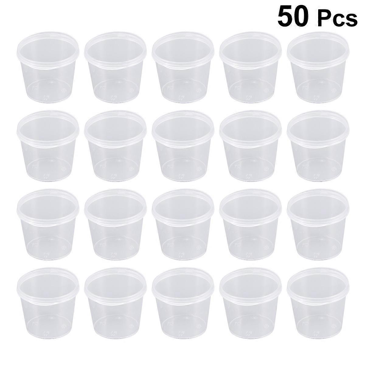 Food Service Condiment Containers Cups With Lids Jelly Storage 3.8 X 4 X 4Cm 50Pcs