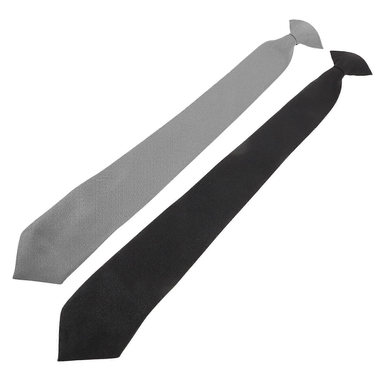 2Pcs Clip on Krawatten für Männer Einfarbige Krawatte perfekt für Party oder Beerdigung
