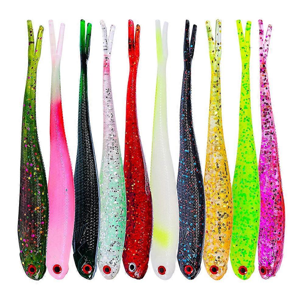 Here's a refined and professional product description based on the details you provided:
**10pcs Fishing Lures Soft Baits – Mixed Colors |