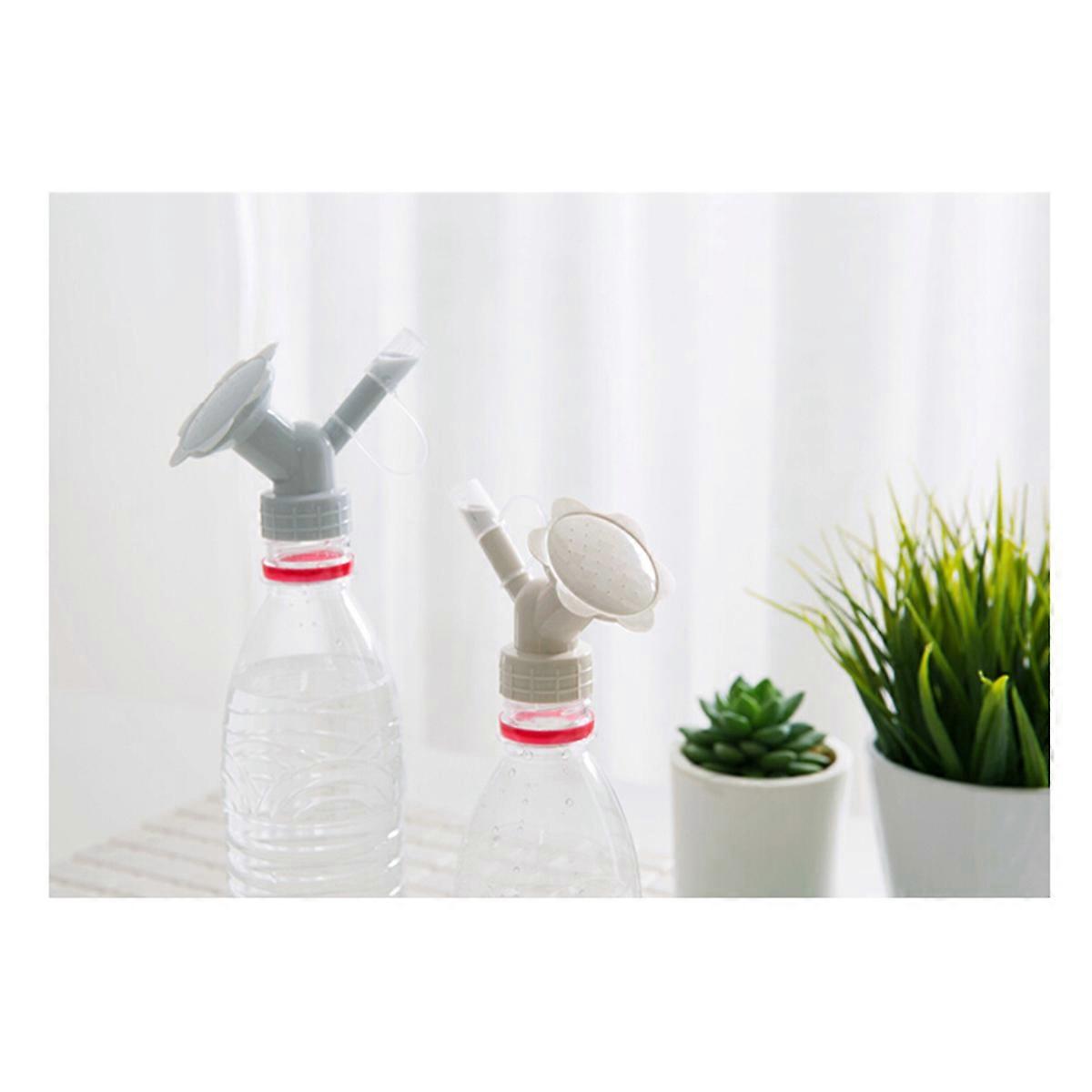 Double Head Watering Plants Nozzle Potted Watering Device Apricot Color 1Set