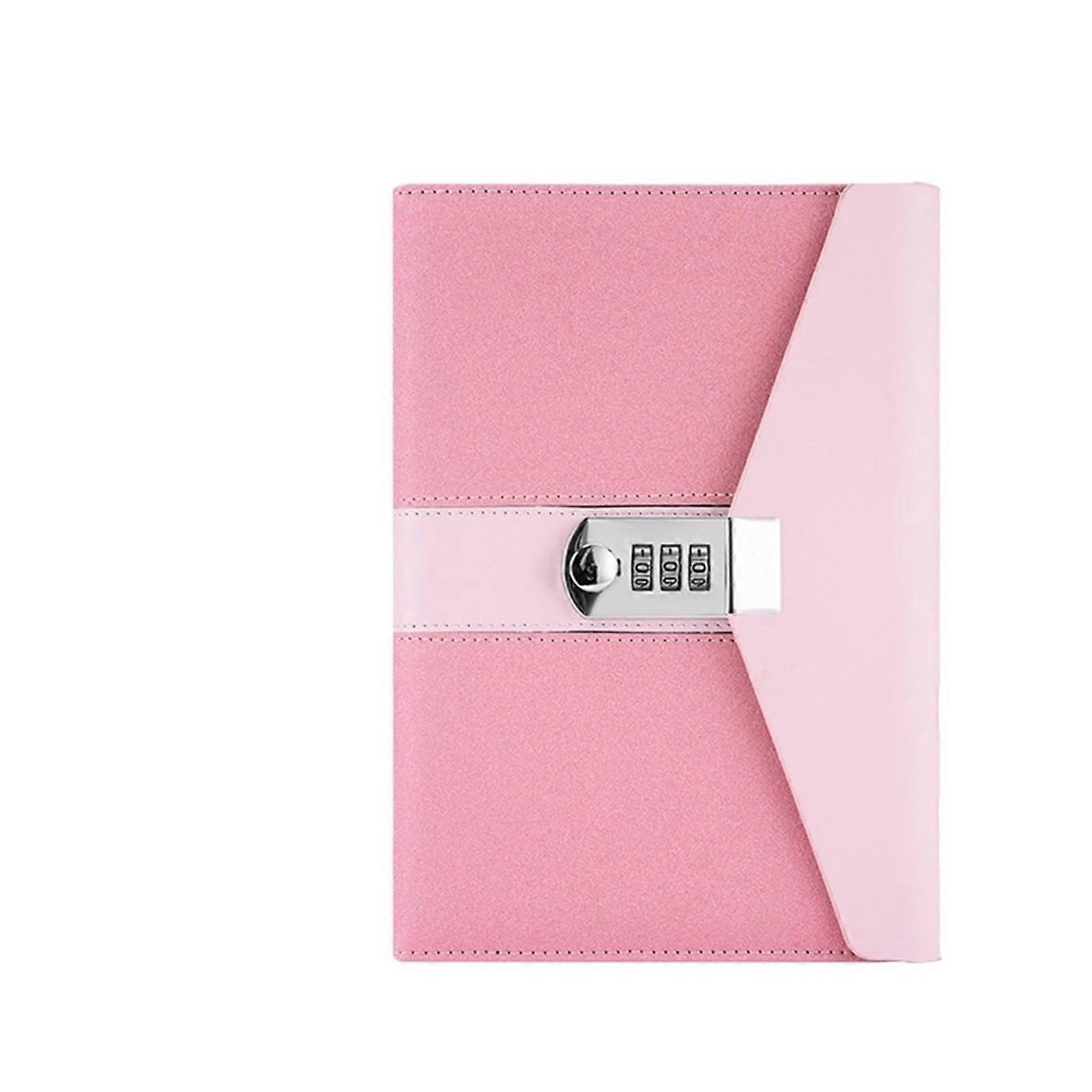 Lockable Diary 200-Page Password-Protected Notebook For School And Office Pink