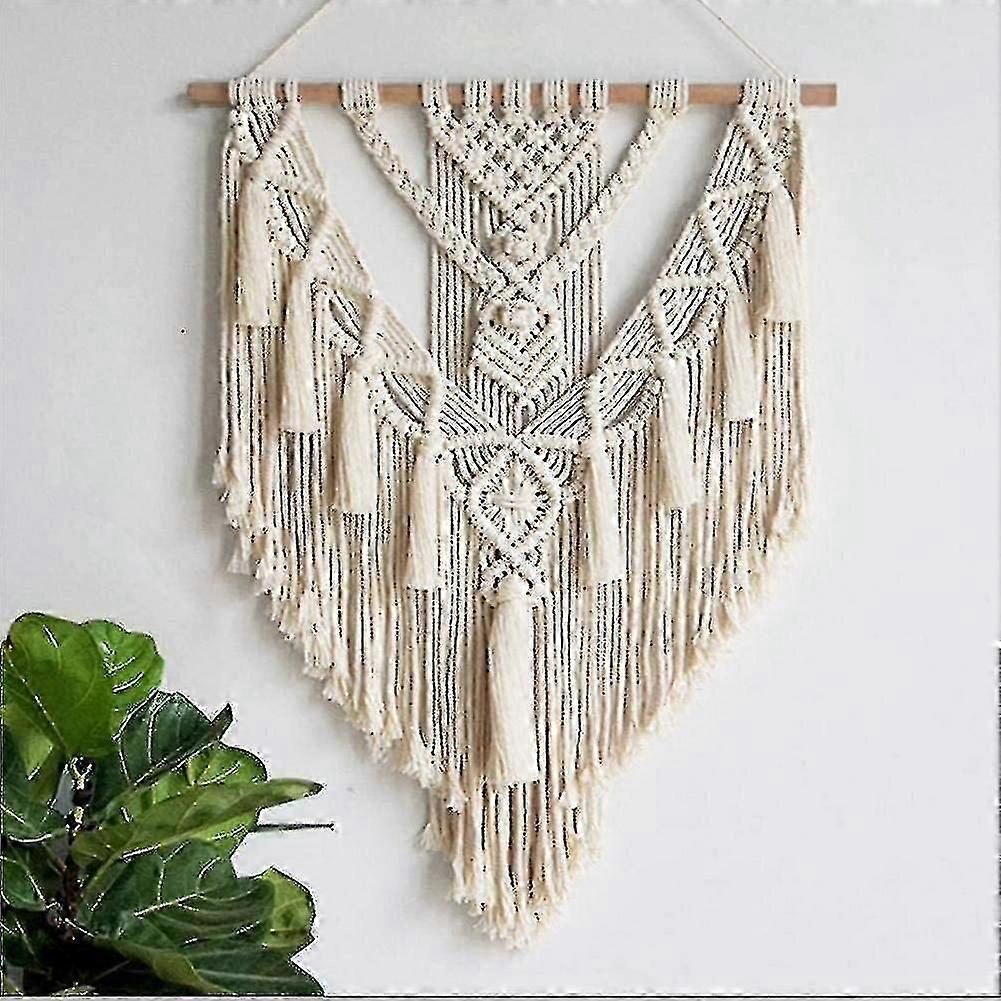 Macrame حائط معلق, نسيج بوهيمي أنيق لغرفة النوم 55 × 70 سم
