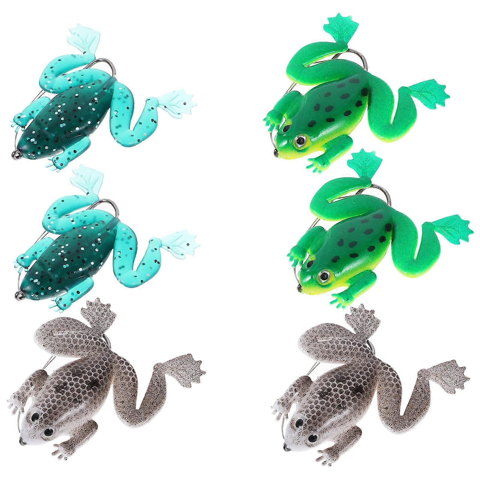 Artificial Fishing Lure Frog Shaped Design Promote Fishing Success Probability Outdoor Sports 6PCS
