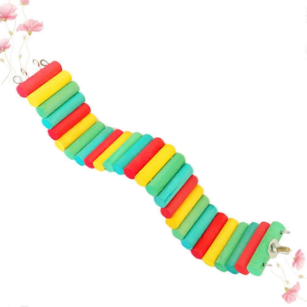 Colorful Climbing Ladder for Small Pets Made of Safe Plastic Perfect for Exercise and Play 7.5x30cm