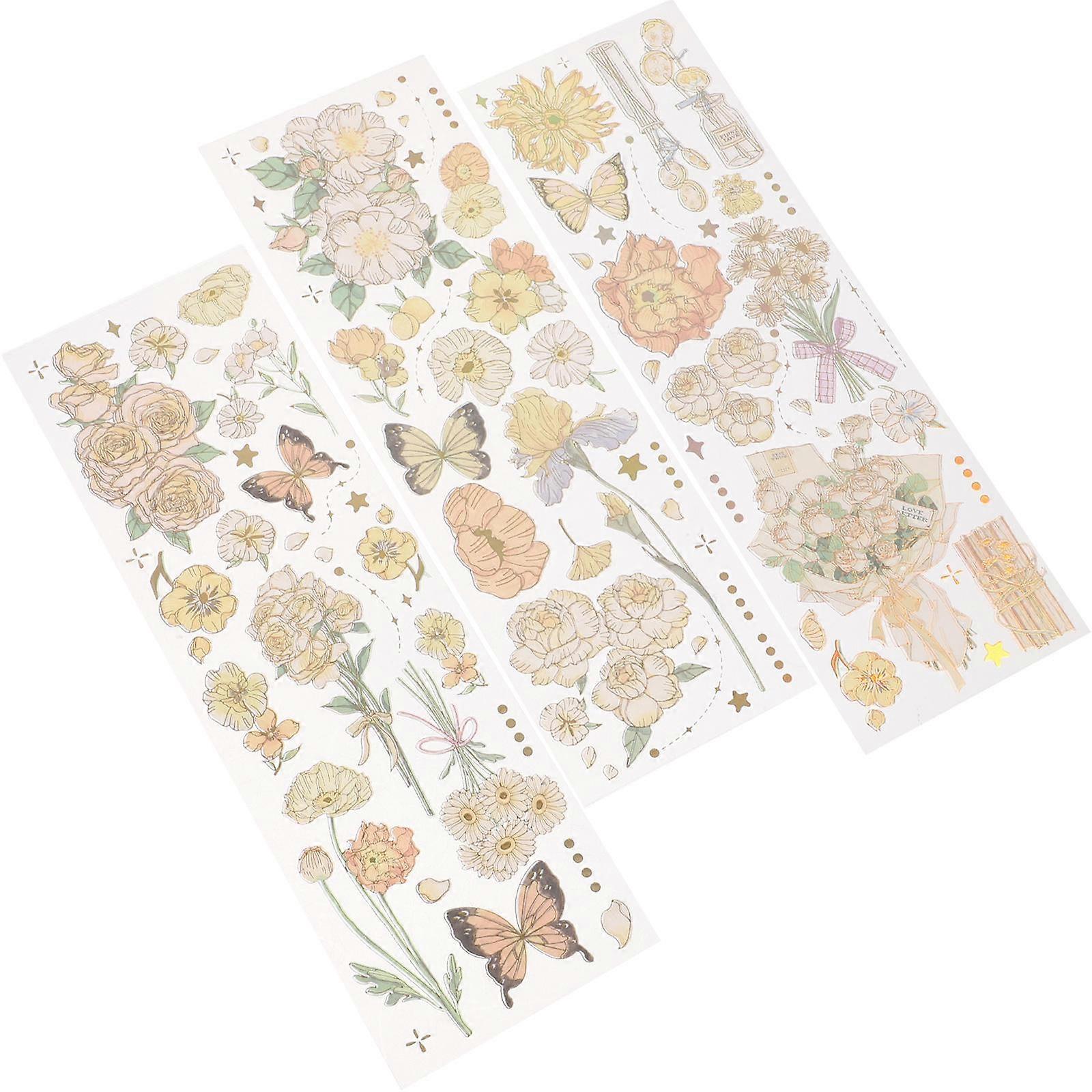Beautiful Flower Stickers Decorative Adhesive Multi 18X6cm Rectangular DIY 5 Bags