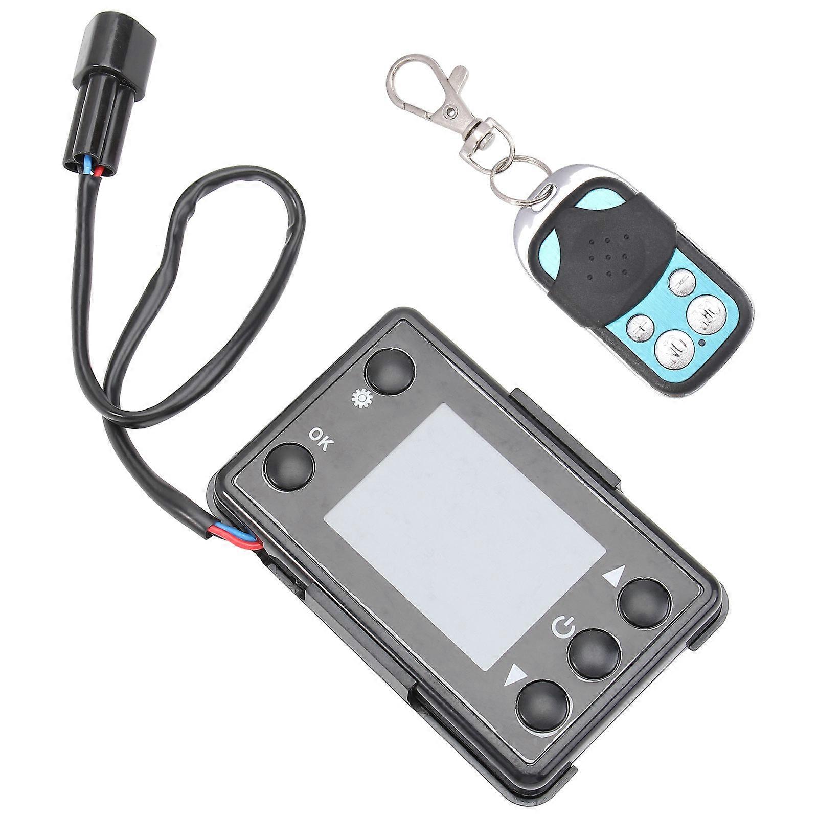 Car Heater Switch LCD Display Monitor Replacement Heater Remote Control Timing Start/Stop 10X6.5cm Black Compact Design 1Set