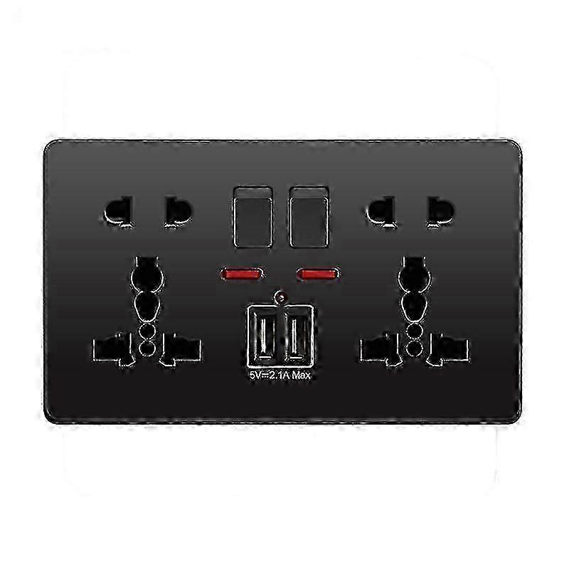 2025 13a Wall Socket Push Button 2.1a Double Usb Home Two - Three Hole Outlet