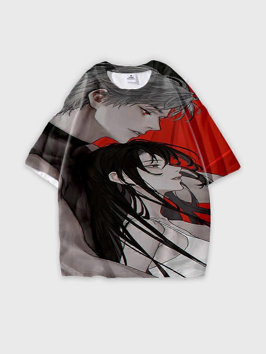 T-Shirt Rundhalsausschnitt Role Pattern locker kurzarm B977