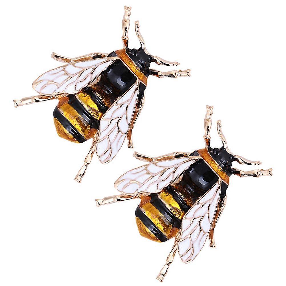 2 Pieces Assorted Color Alloy Bee Brooch Pins for Women Easy to Attach Durable and 1.5