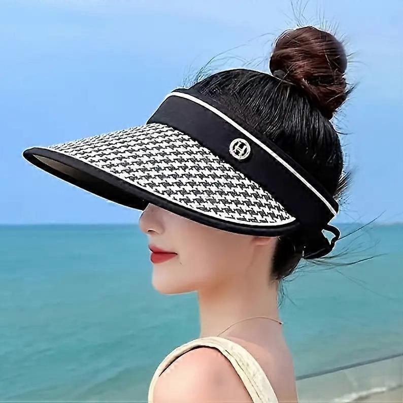 summer ladies' empty top sun hat, with an ultra wide edge and foldable top for easy storage, is an ideal choice for outdoor during summer travel