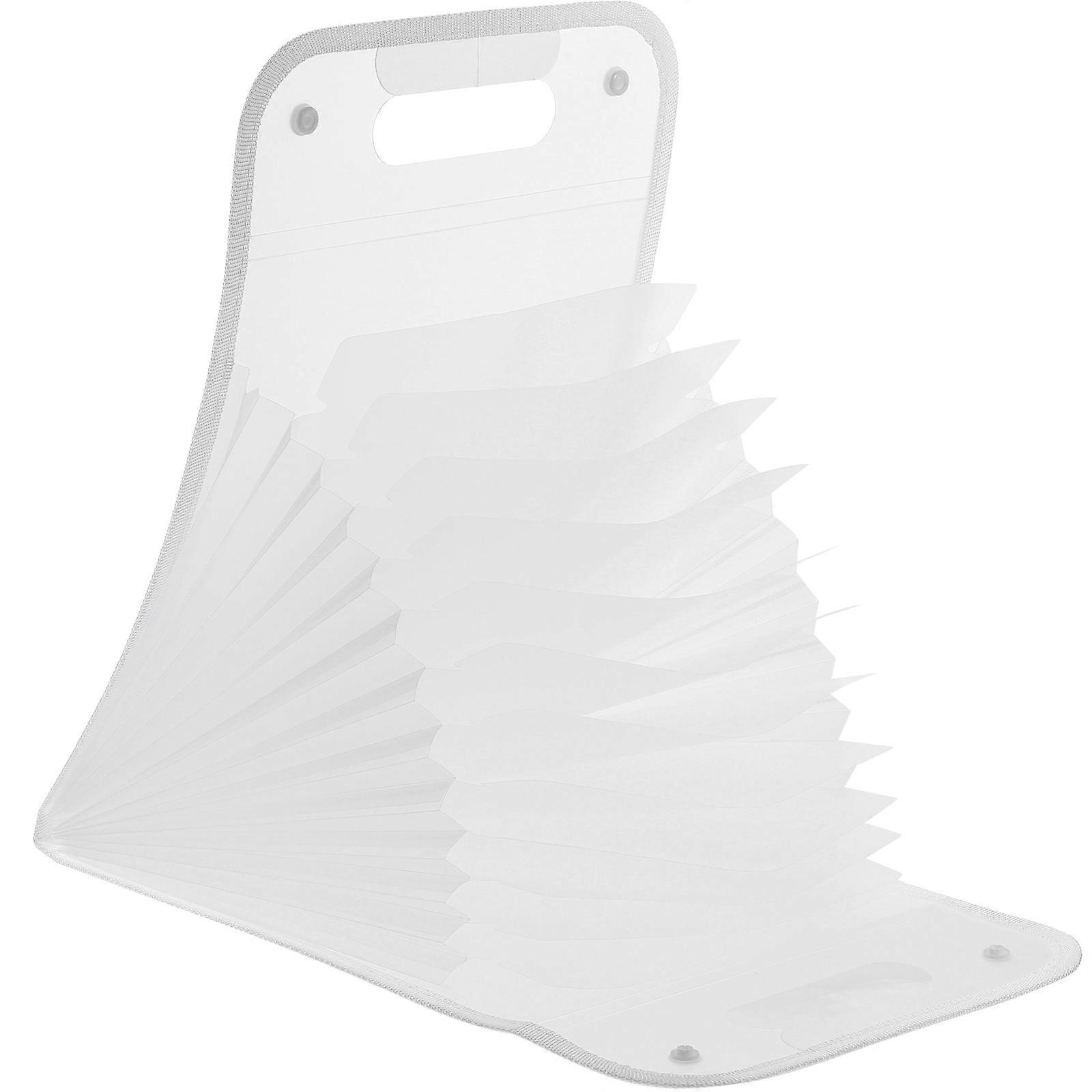 White Expandable Accordion Folder for Home Use PP Material Large Capacity Storage Solution