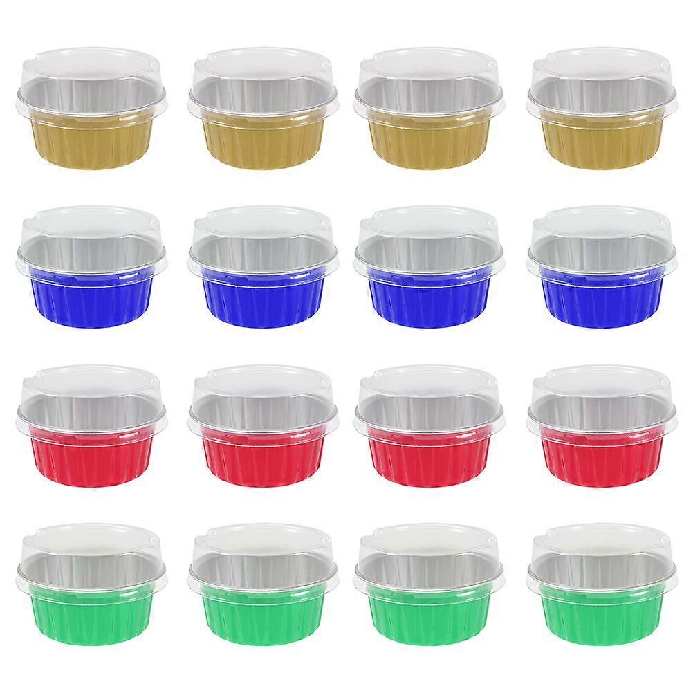 40Pcs Assorted Color Disposable Aluminum Foil Cupcake Liners Suitable For Any Festival Heat Resistant Round Shape