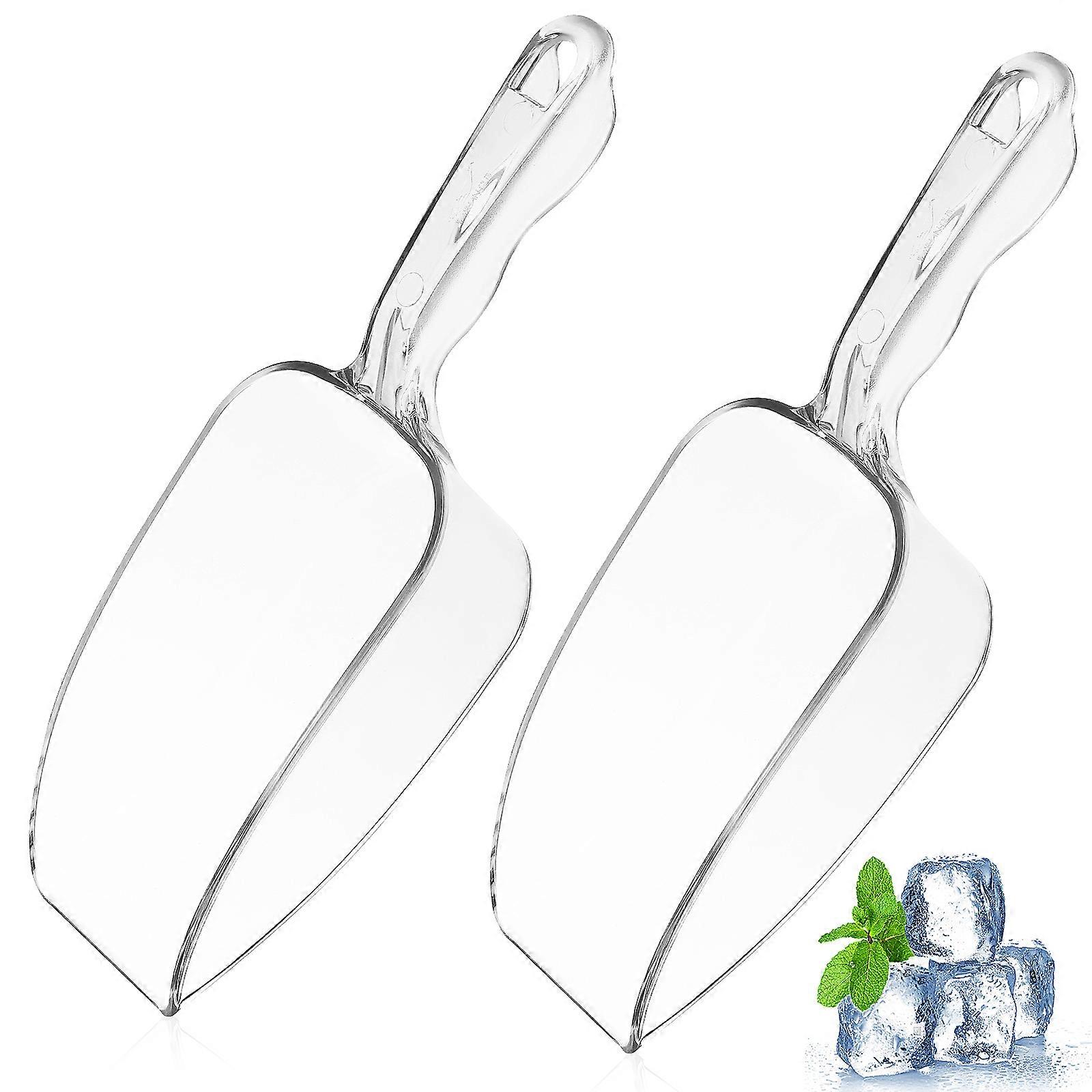 Ice Scoop Set with Bottom Design, Transparent Serving Scoop for Food, Candy, or Pet Treats, Easy Storage for Home Kitchen