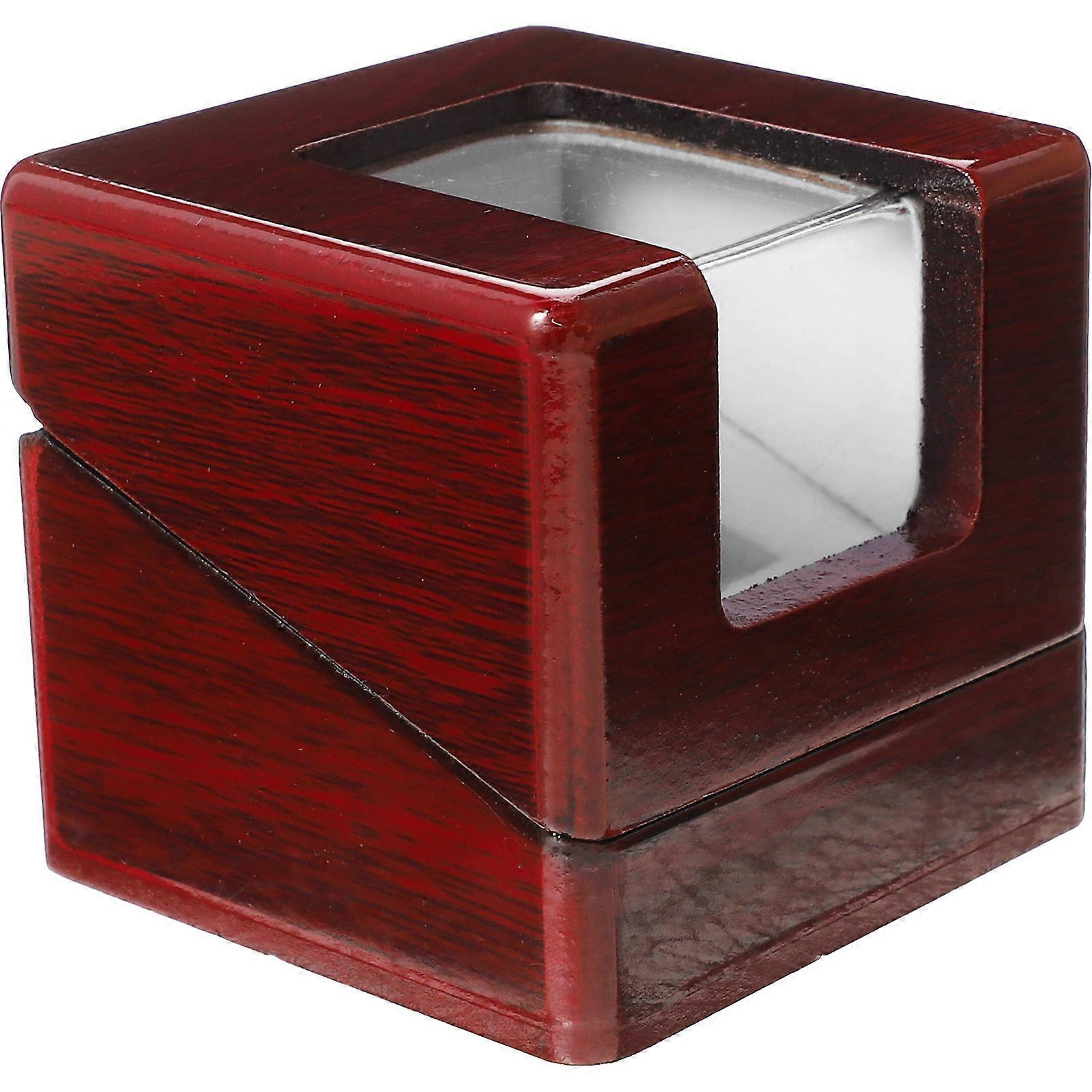 Portable Ring Box Square Shaped Ring Case For Jewelry Shop Display Dark Red 1Pack