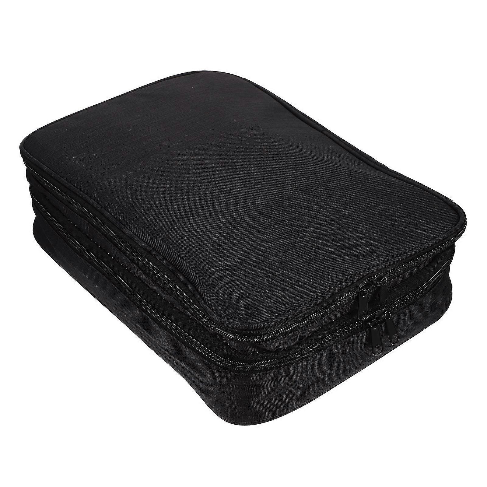 Multi Layer Lightweight Document Storage Bag with Double Zipper & Strong Handle for Certificates, Files, Cards, and Passports – Portable File