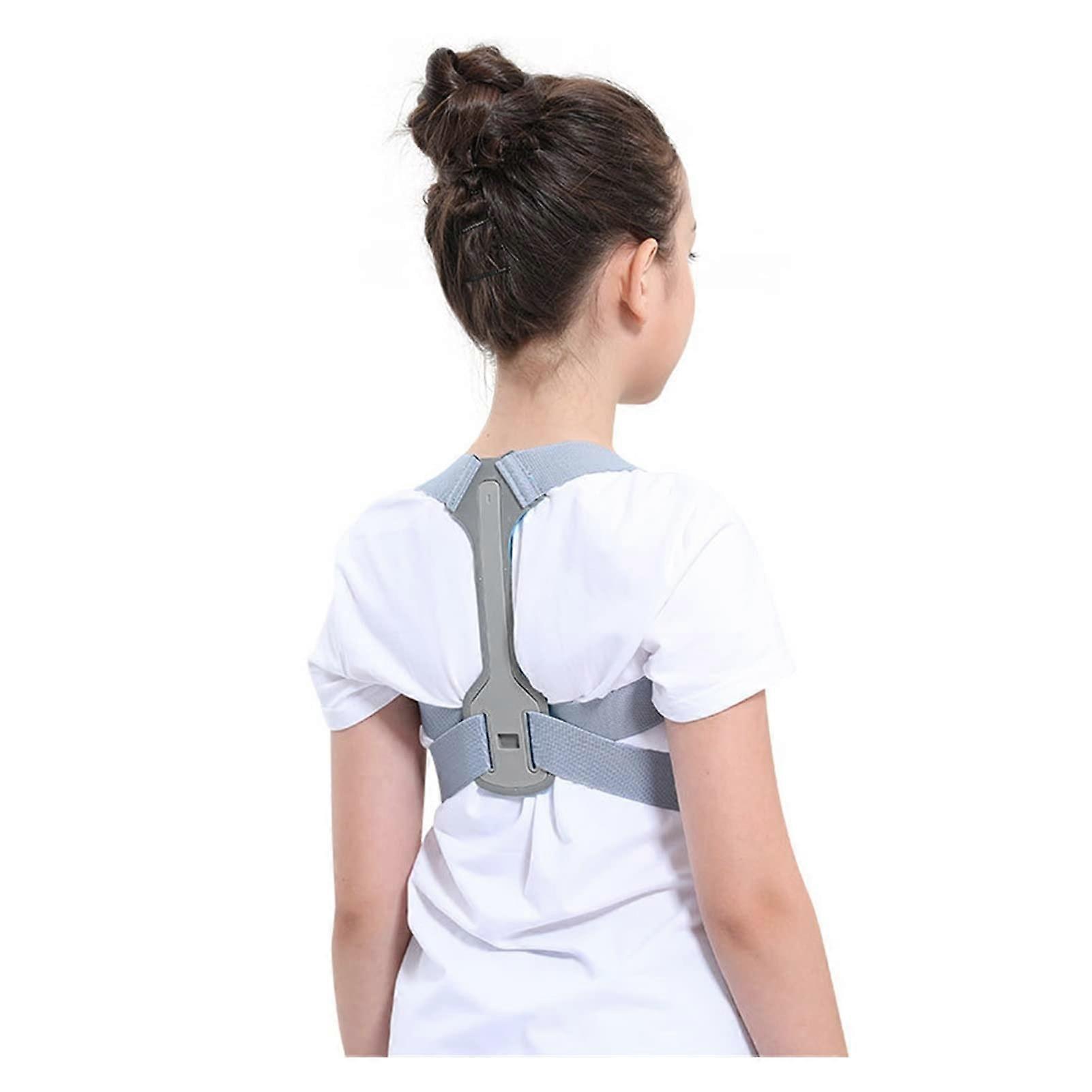 Adjustable Posture Corrector for Kids, Back Support, Shoulder Strap (Grey, Large)