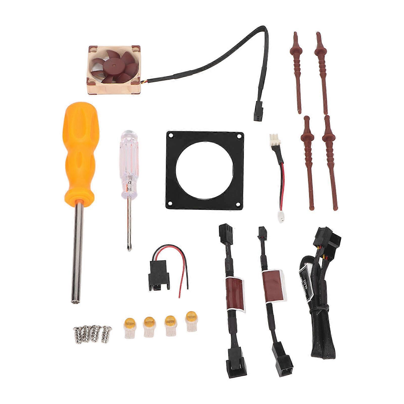 Fan 3D Print Mount Kit Efficient Heat Dissipation Game Console Cooling Fan Mount Kit for Gamecube Noctua Black 