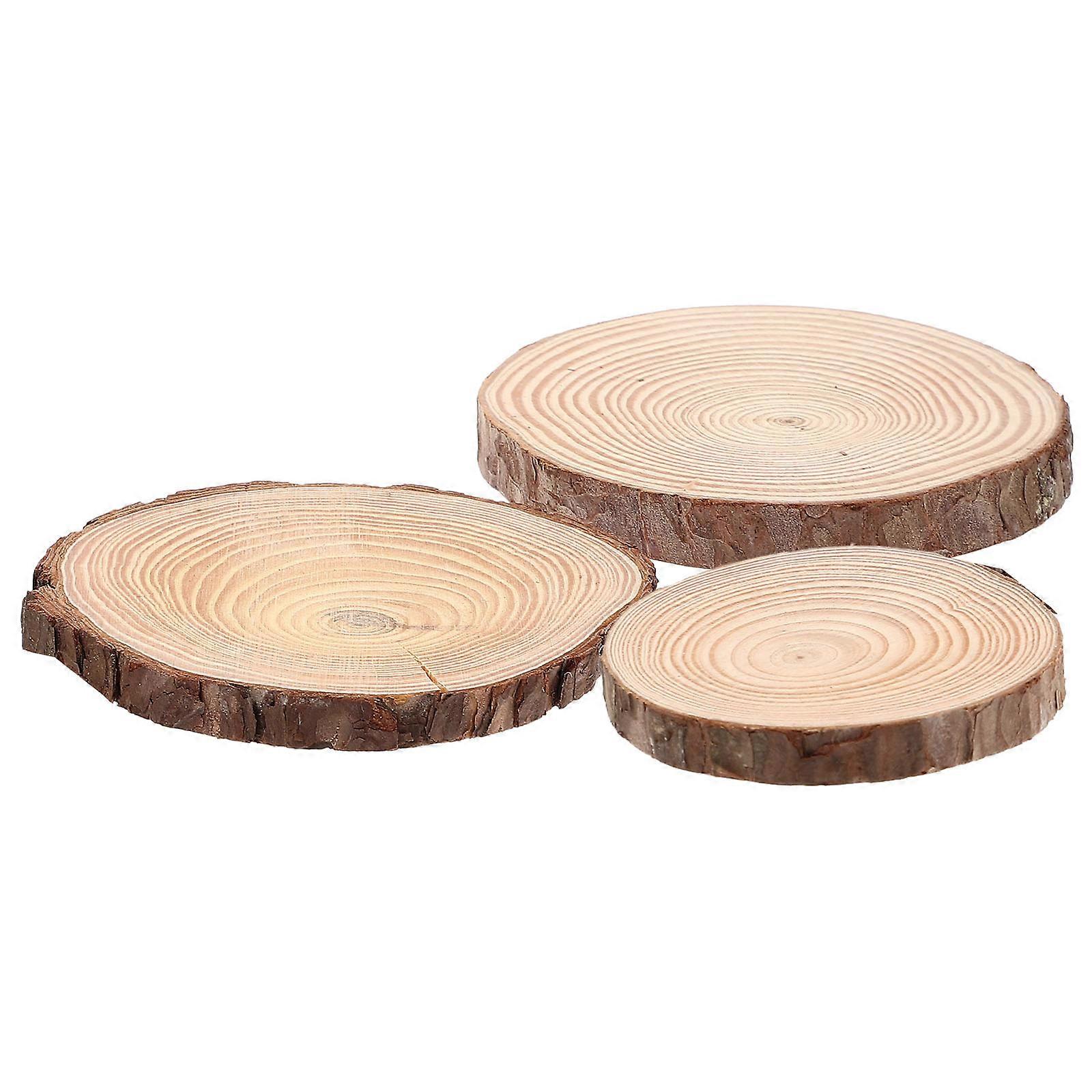 Natural Design Coasters 3Pcs Heat-Isolation Cup Mats For Handcraft Enthusiasts Brown Wooden