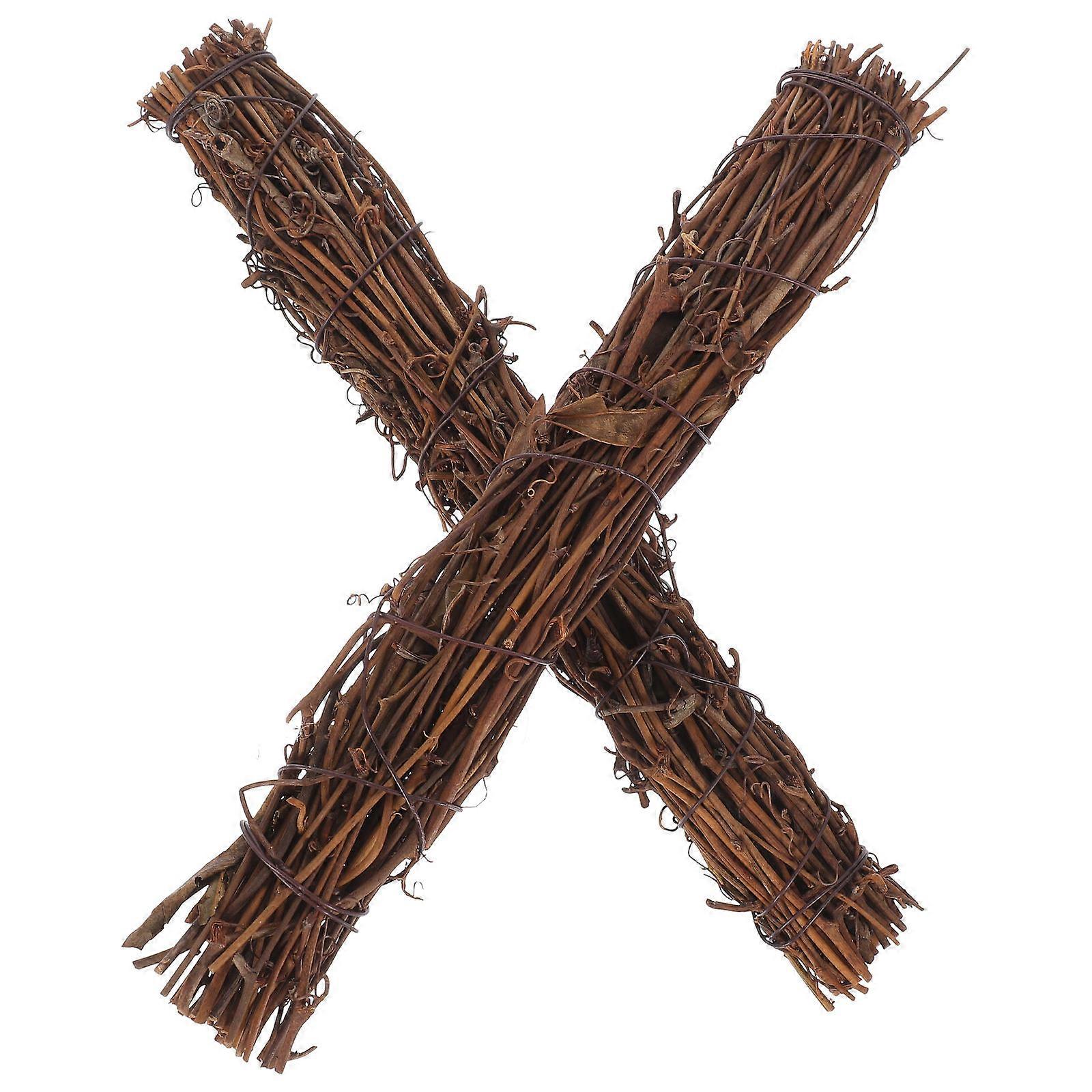 Natural Rattan Wreath Frame for Decoration Brown Color Material 2 Pieces