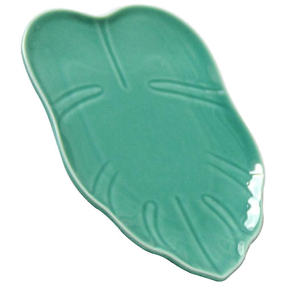 Leaf Shaped Ceramic Dish Food Serving Plate Afternoon Tea Storage Decorative 1Set