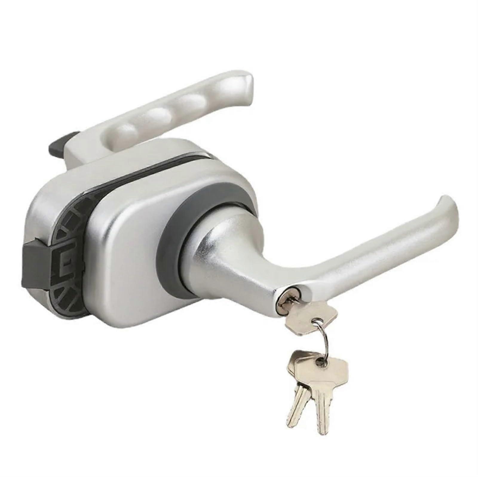 Stainless Steel Entrance Gate Lock for 10-12mm Glass Doors with 5 Keys - Swing & Sliding Door Compatibility