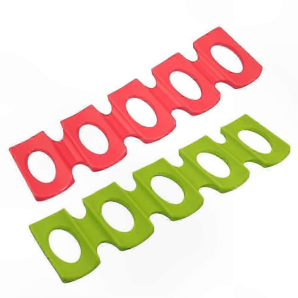 Set of 2 Silicone Drink Mats for Beer and Wine Bottles, Durable Stacking Organizer for Home, Party, Fridge, or Bar Use (Green & Red)