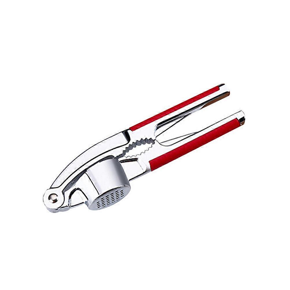 Garlic Press Ginger Press Mincer Crusher Chopper Garlic Press Crusher with Walnut Open Tools(Red)