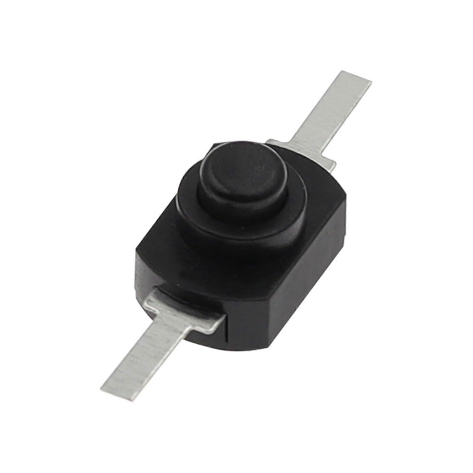 1288BM Druckschalter Schwarz Weiß 10 Stück Taschenlampe Schalter Gebogen Füße 16340 1208YD Plattfuß