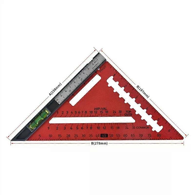 Aluminum Alloy Triangular Ruler Protractor Carpenter Speed Metric Square Measuring Ruler for Framing Tool Construction