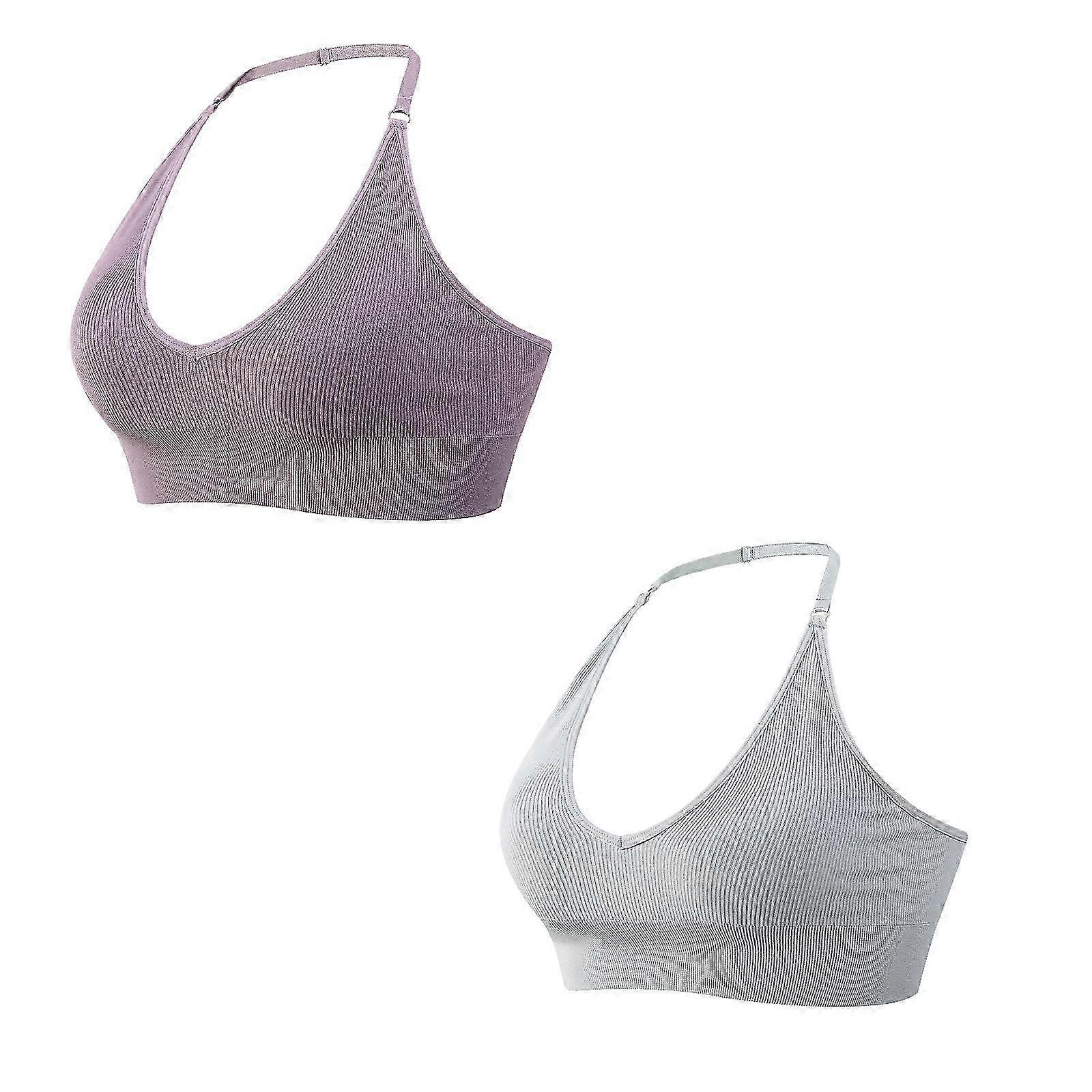 2 قطعة نسائي حمالة صدر رياضية عارية الذراعين عميق V قطع الرياضة تمثال نصفي مبطن مثير صالة الألعاب الرياضية ادفع لأعلى بدون حمالة صدر Underwire المحاصيل أعلى عارية الذراعين حزام قابل للتعديل