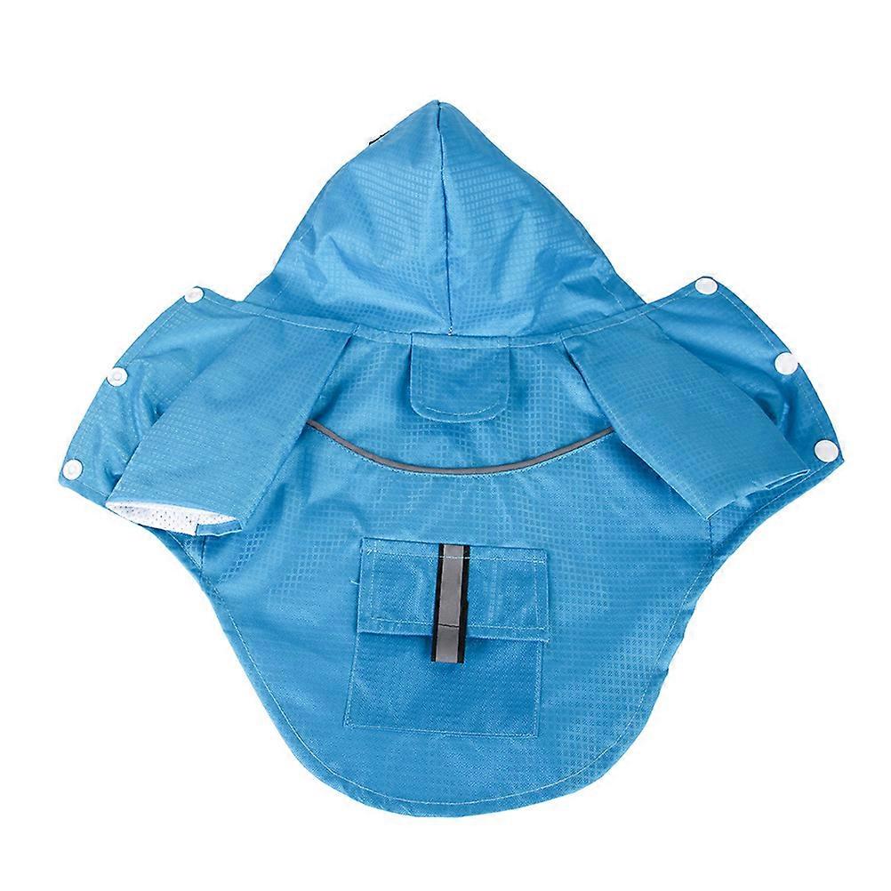 Sky-blue Dog Raincoat Hooded Style Double Layers S Size Ideal For Jogging And Outdoor Activities 1Set